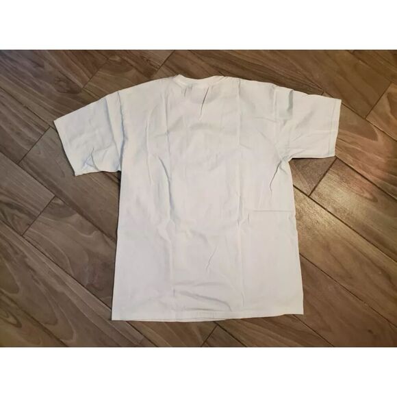 Vntg Mens Tshirt Y2k SPCA International Dog With American Flag Large Color Cream - Picture 4 of 5